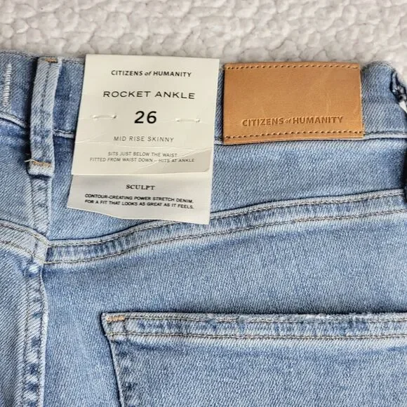 Citizens of Humanity Women Size 26 New w/ Tag Rocket Ankle Mid Rise Skinny Jeans - Picture 3 of 12